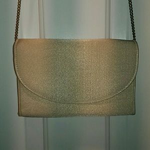 Peachy Gold Shiny Evening/Prom Chain Purse NEW
